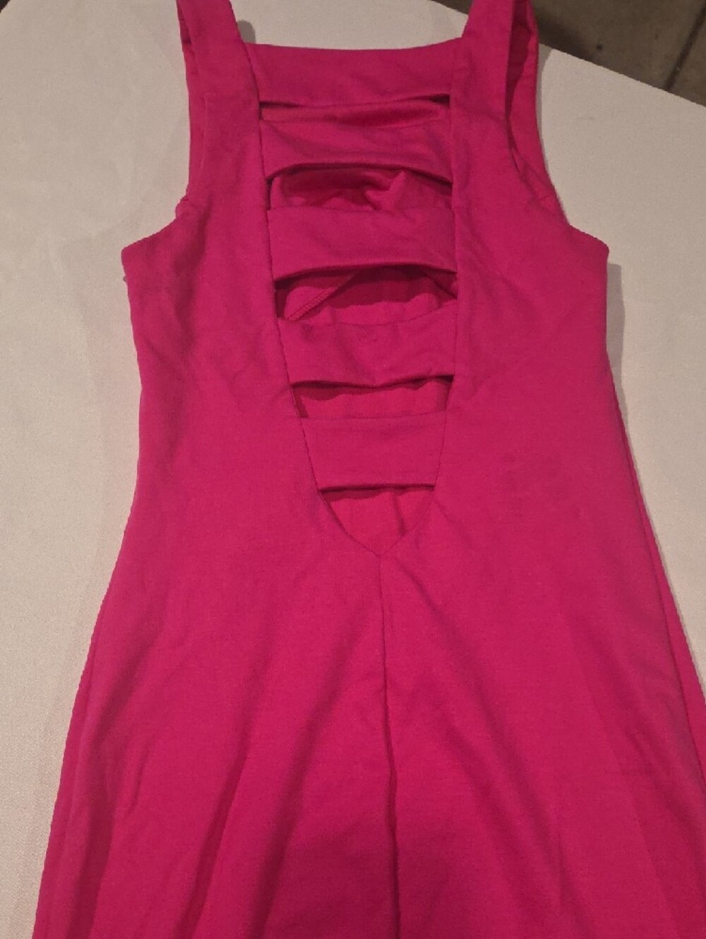 Amanda Uprichard Hot Pink Square-Neck Bodycon Mini Dress - Picture 2 of 4